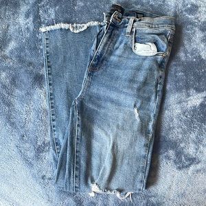High rise straight leg jeans
